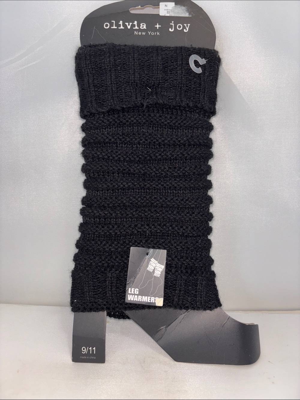 Olivia + Joy Black Ribbed Knit Leg Warmers